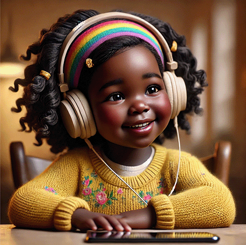 Little girl listening to story